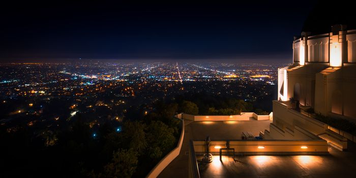 City viewed from an observatory, Griffith Observatory, Los Angeles, California, USA