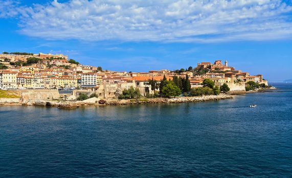 Portoferraio from the sea, Elaba island, Tuscany, Italy