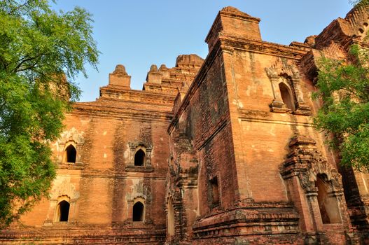 ancient temple in Bagan after sunset , Myanmar Burma