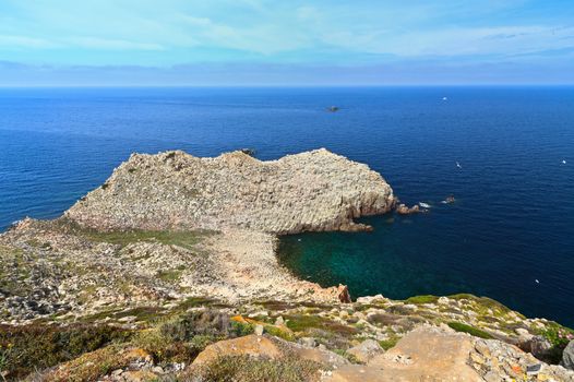 overview of Capo Sandalo in Carloforte, San Pietro island, Sardinia, Italy