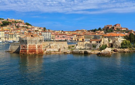 Portoferraio from the sea, Elaba island, Tuscany, Italy