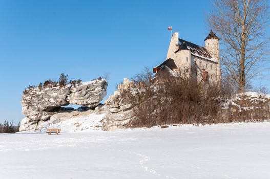 The Bobolice Castle in winter, Silesian Voivodeship, Poland