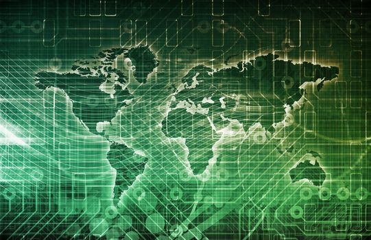 Global Digital Technology Concept with Monitors Screens