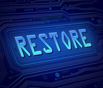 Abstract style illustration depicting printed circuit board components with a restore concept.