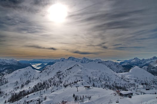 Mountains of Nassfeld in Austria