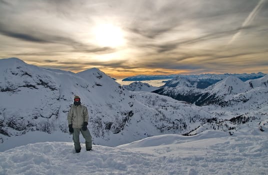 Young man in tha Austrian Alps