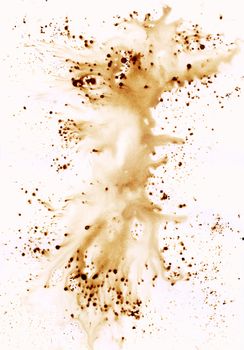Abstract background, brown coffee stains on paper