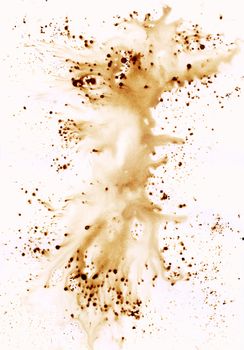 Abstract background, brown coffee stains on paper