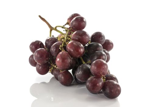 red grapes fruit  isolated on white background