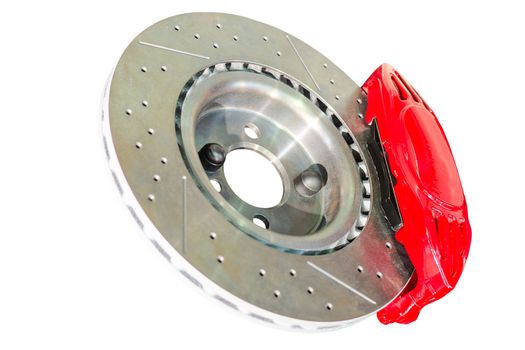 Assembled caliper disc and pads of mechanical car brake system