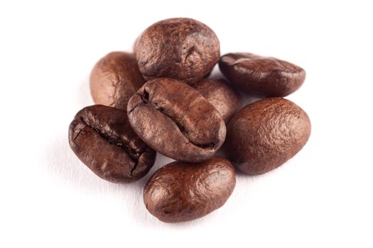 Coffee beans on white white background