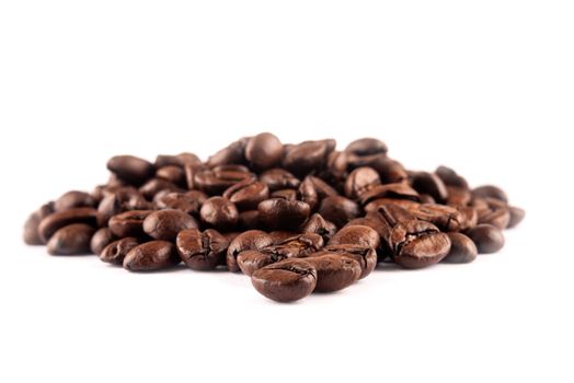 Coffee beans on white white background