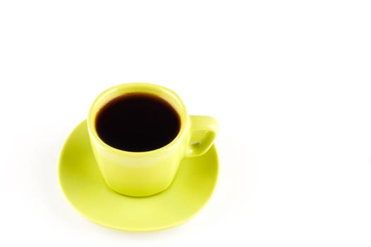 Green Coffee cup on white background