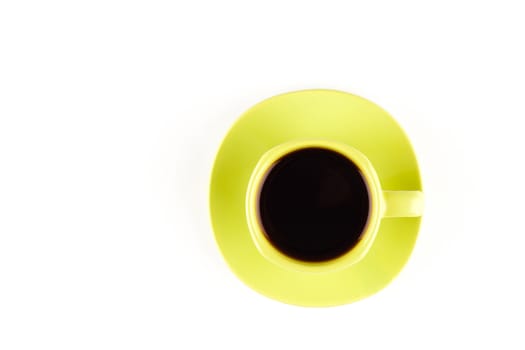 Green Coffee cup on white background