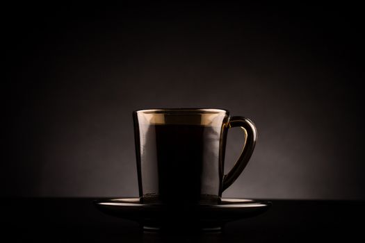 Coffee cup with dark background