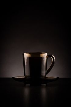 Coffee cup with dark background