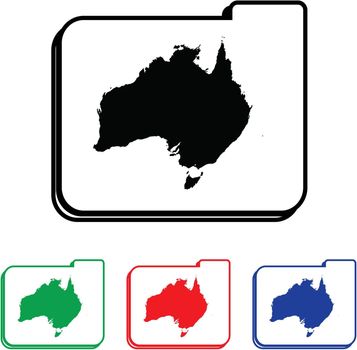 Australia Icon Illustration with Four Color Variations