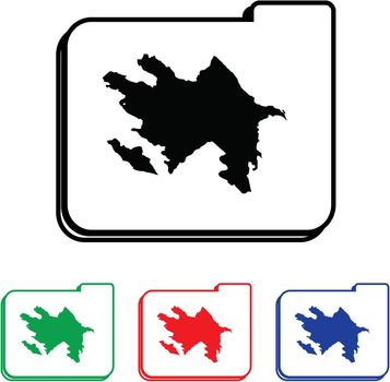 Azerbaijan Icon Illustration with Four Color Variations