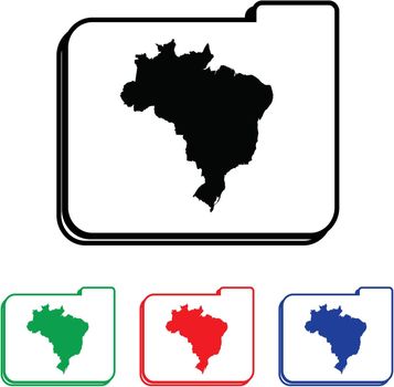 Brazil Icon Illustration with Four Color Variations