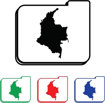 Colombia Icon Illustration with Four Color Variations