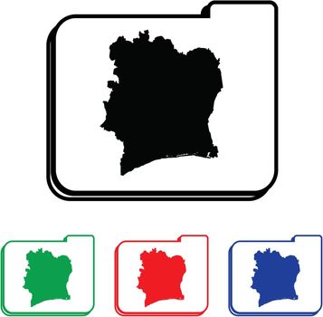 Cote Divoire Icon Illustration with Four Color Variations
