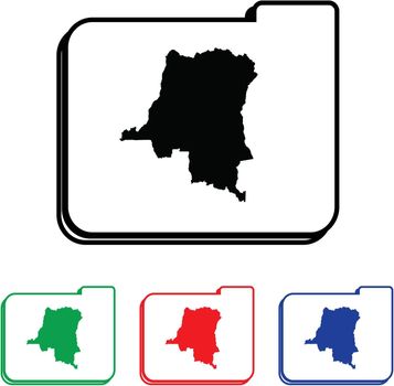 Democratic Republic of Congo Icon Illustration with Four Color Variations