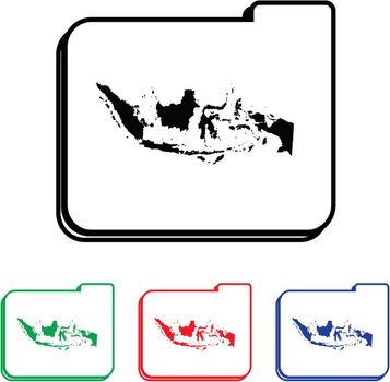 Indonesia Icon Illustration with Four Color Variations