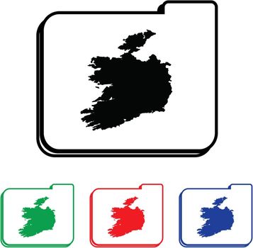 Ireland Icon Illustration with Four Color Variations