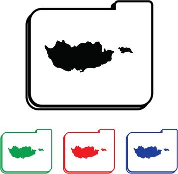 Cyprus Icon Illustration with Four Color Variations