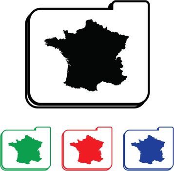 France Icon Illustration with Four Color Variations