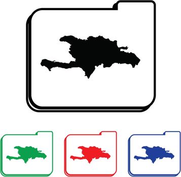 Dominican Republic Icon Illustration with Four Color Variations