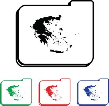 Greece Icon Illustration with Four Color Variations