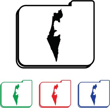 Israel Icon Illustration with Four Color Variations
