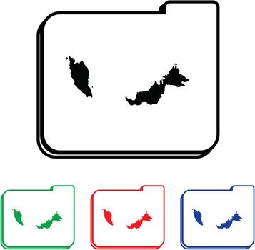 Malaysia Icon Illustration with Four Color Variations