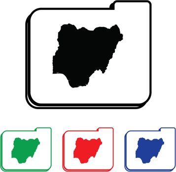 Nigeria Icon Illustration with Four Color Variations