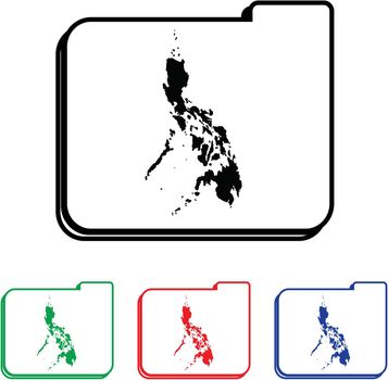 Philippines Icon Illustration with Four Color Variations