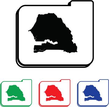 Senegal Icon Illustration with Four Color Variations