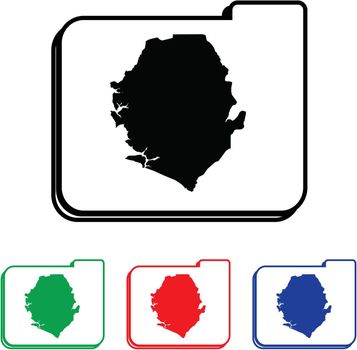 Sierra Leone Icon Illustration with Four Color Variations