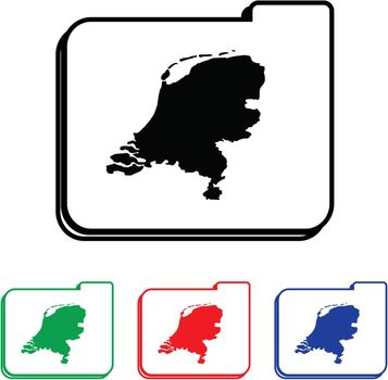 Netherlands Icon Illustration with Four Color Variations