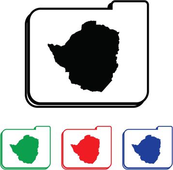 Zimbabwe Icon Illustration with Four Color Variations