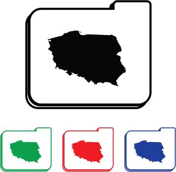 Poland Icon Illustration with Four Color Variations