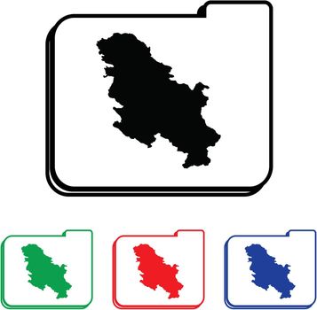 Serbia Icon Illustration with Four Color Variations