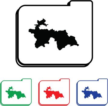Tajikistan Icon Illustration with Four Color Variations