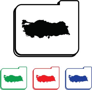 Turkey Icon Illustration with Four Color Variations