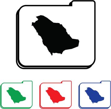 Saudi Arabia Icon Illustration with Four Color Variations