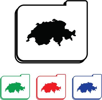 Switzerland Icon Illustration with Four Color Variations