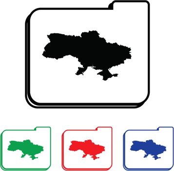 Ukraine Icon Illustration with Four Color Variations