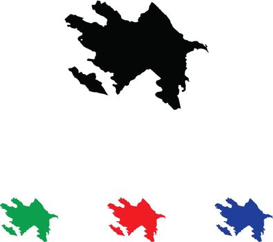 Azerbaijan Icon Illustration with Four Color Variations