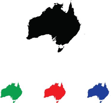 Australia Icon Illustration with Four Color Variations