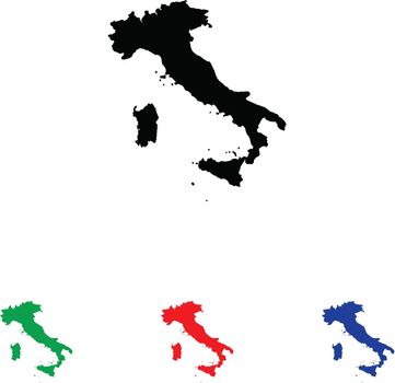 Italy Icon Illustration with Four Color Variations